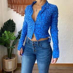 Zara Blue Floral Blouse